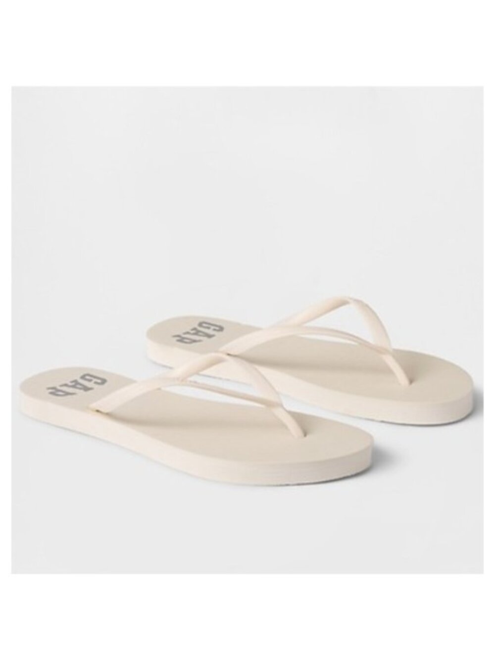 Gap Logo Cream Flip Flops Size 8
